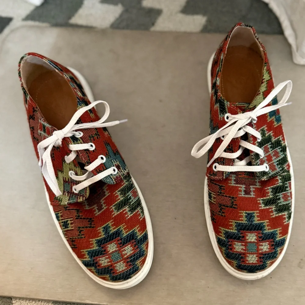 Armenian Rug Pattern Sneakers with White Laces size 9